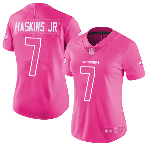 Washington Redskins Limited Pink Women Dwayne Haskins Jersey NFL Football #7 Rush Fashion->washington redskins->NFL Jersey